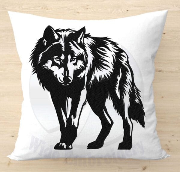 wolf machine embroidery design from widoembroidery.com