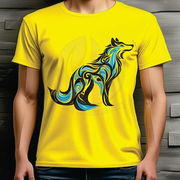wolf swirly embroidery design from widoembroidery.com