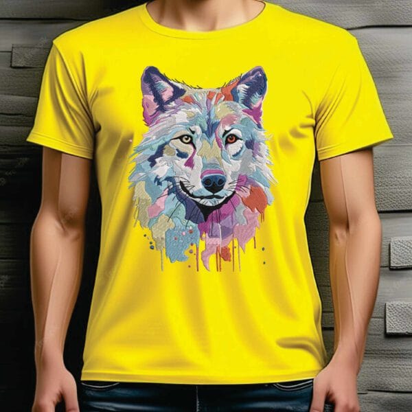 wolf watercollor embroidery design from widoembroidery.com