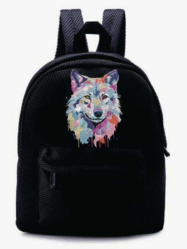 wolf watercollor embroidery design from widoembroidery.com