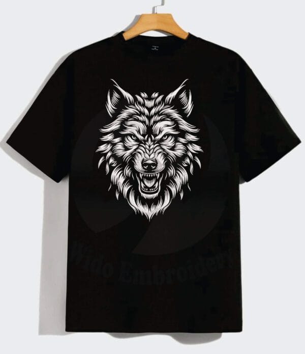 wolf white face embroidery design from widoembroidery.com
