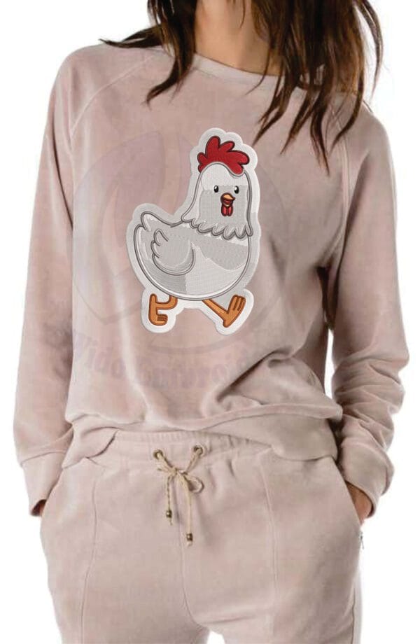 Chicken patch embroidery design from widoembroidery.com