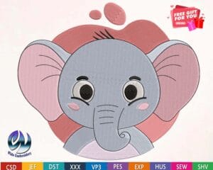Elephant embroidery design from widoembroidery.com