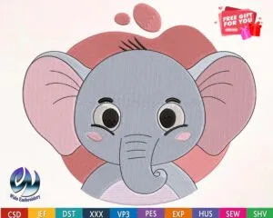 Elephant embroidery design from widoembroidery.com