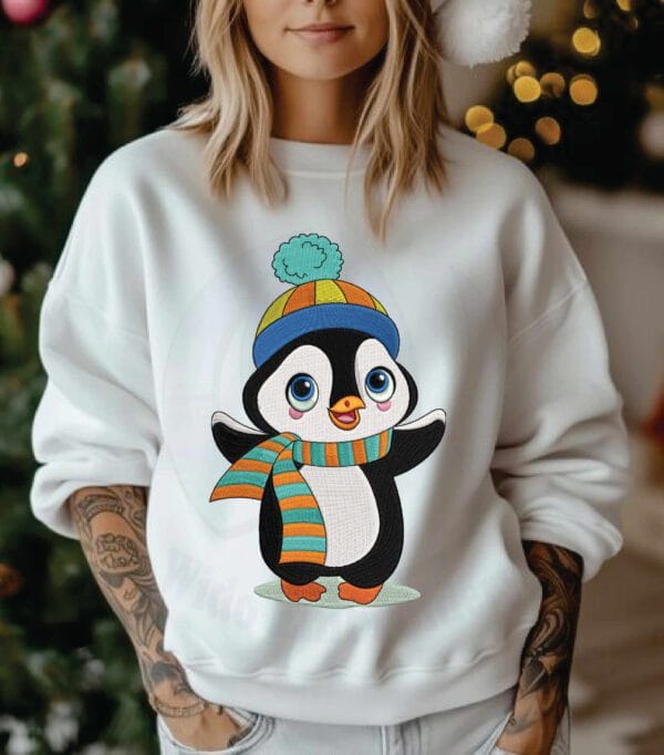 Penguin machine embroidery design from widoembroidery.com