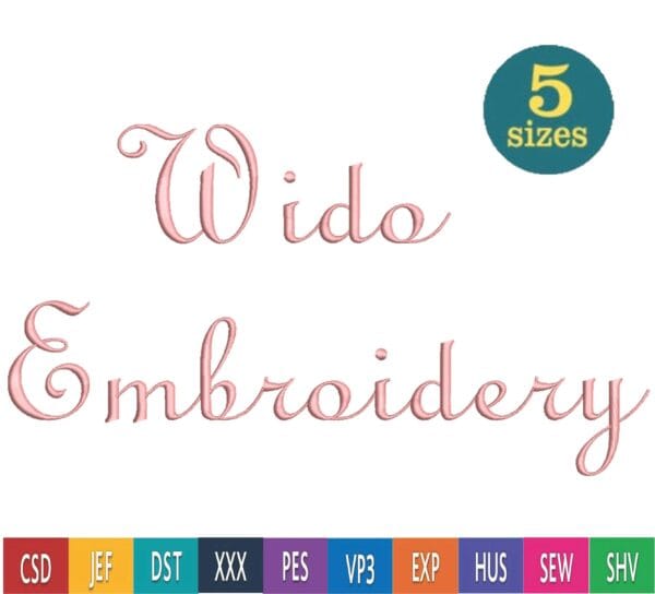 TypoUpright BT Font embroidery from widoembroidery.com
