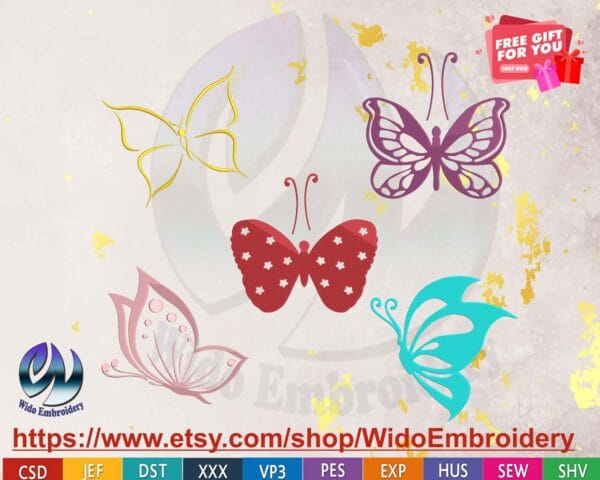 butterfly EMBROIDERY design from widoembroidery.com