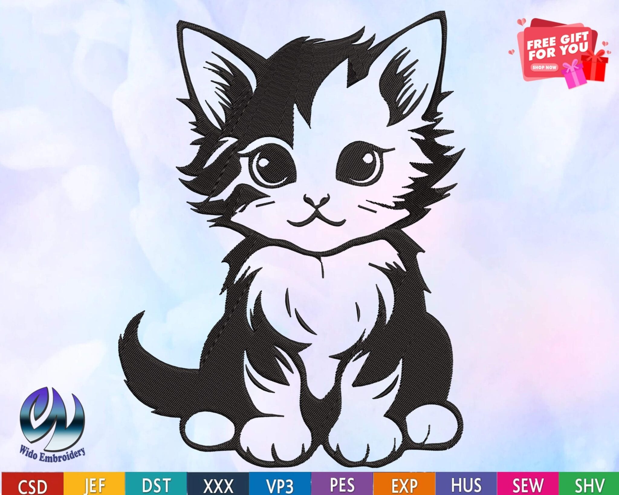 Cat Embroidery Design