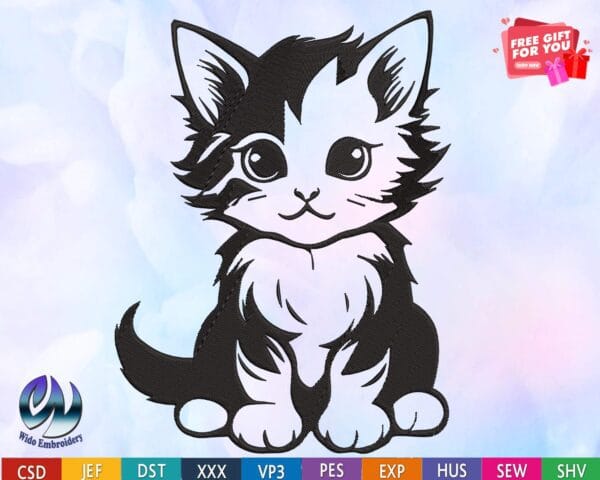 Cat Embroidery Design