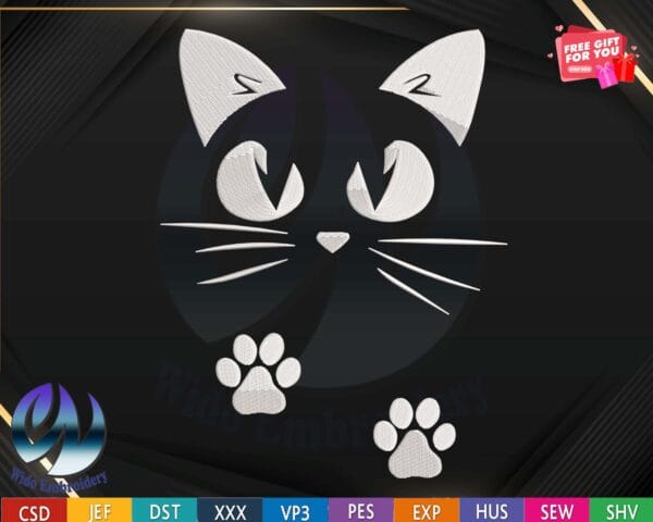cat Embroidery Design
