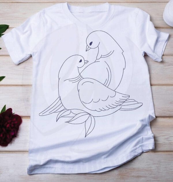dove couple embroidery design from widoembroidery.com