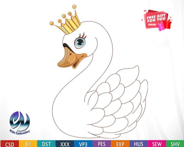 Duck embroidery design