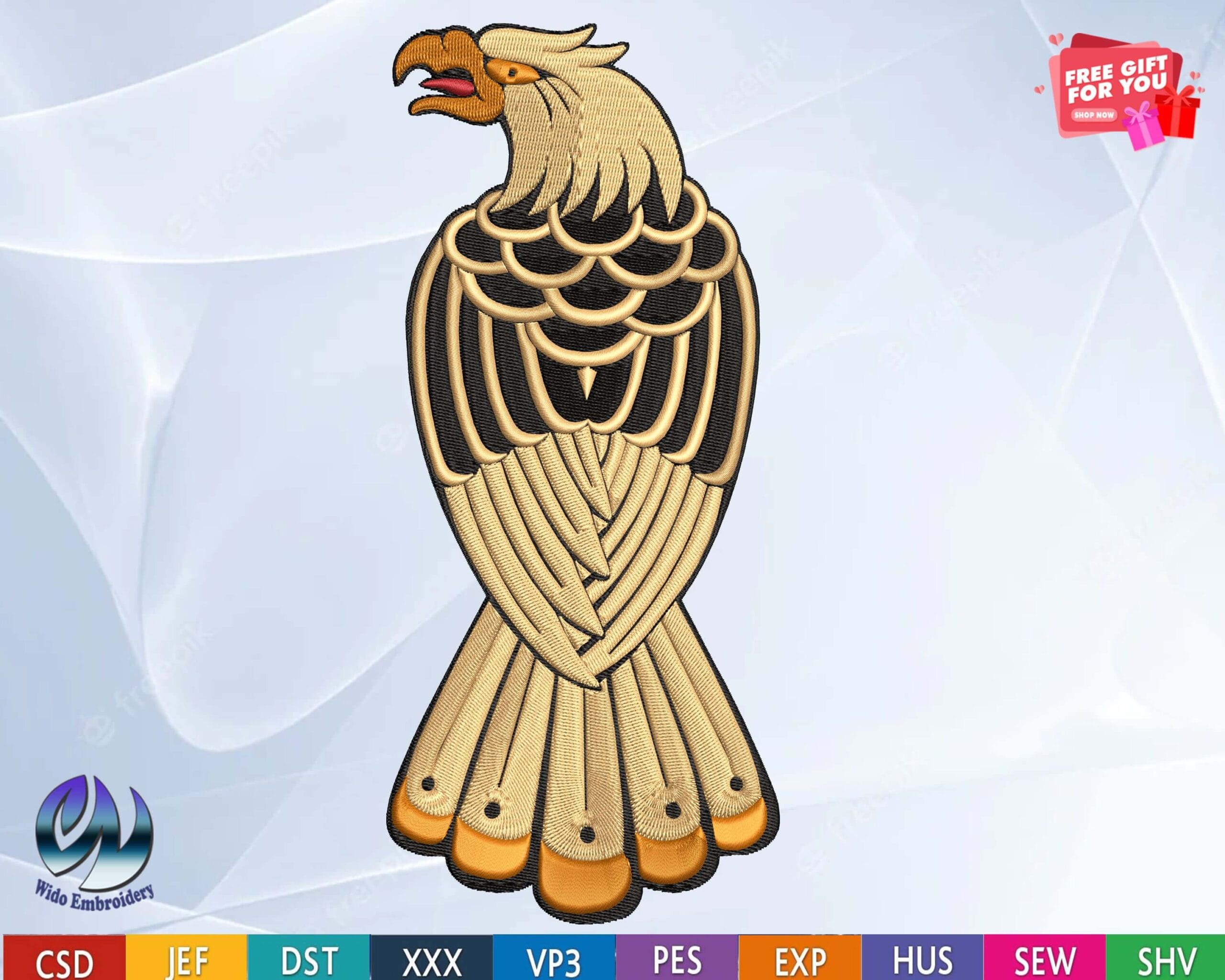 eagle embroidery design from widoembroidery.com