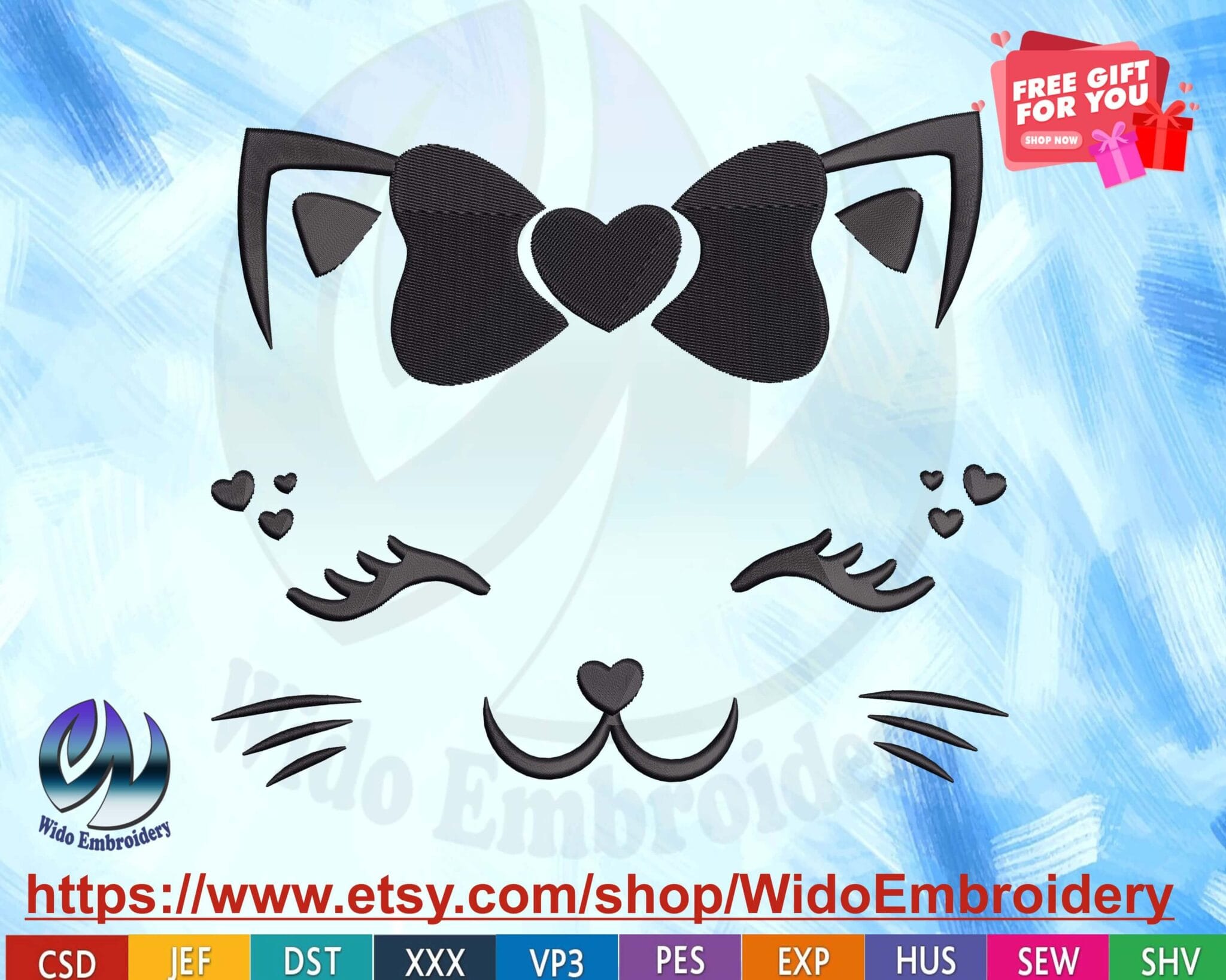 Cat Embroidery Design