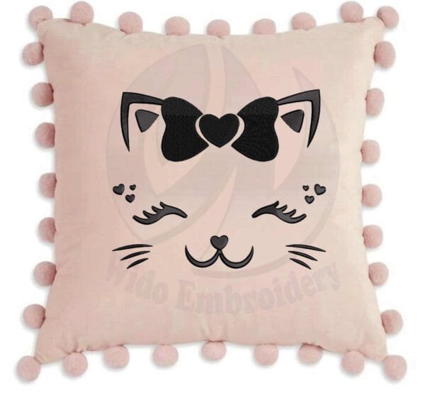 face cat embroidery desgin from widoembroidery.com