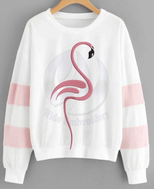 flamingo embroidery design from widoembroidery.com