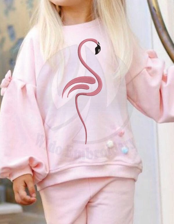 flamingo embroidery design from widoembroidery.com