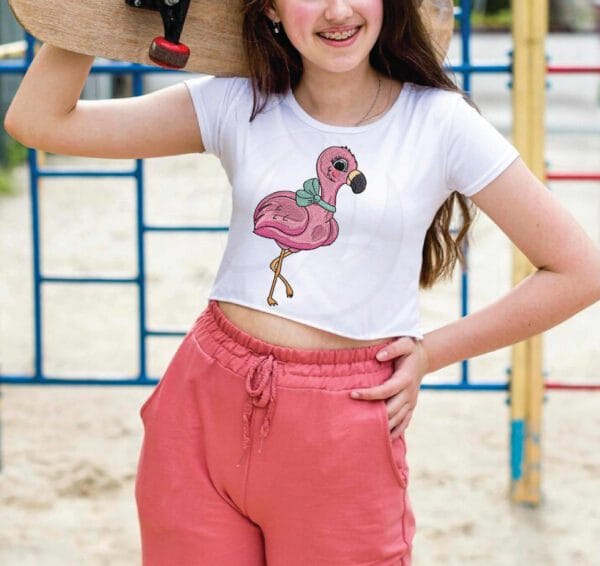flamingo machine embroidery design from widoembroidery.com