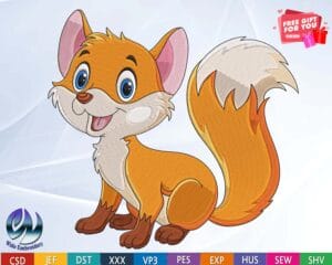 fox 2 embroidery design from widoembroidery.com