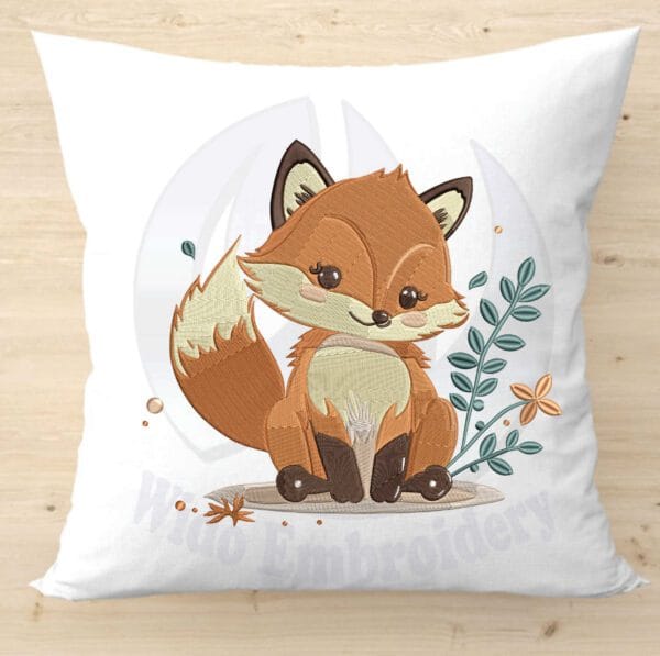 fox embroidery design from widoembroidery.com