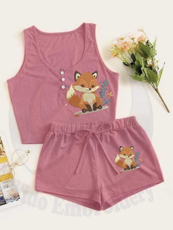 fox embroidery design from widoembroidery.com