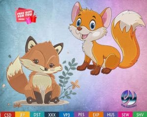 fox embroidery design from widoembroidery.com