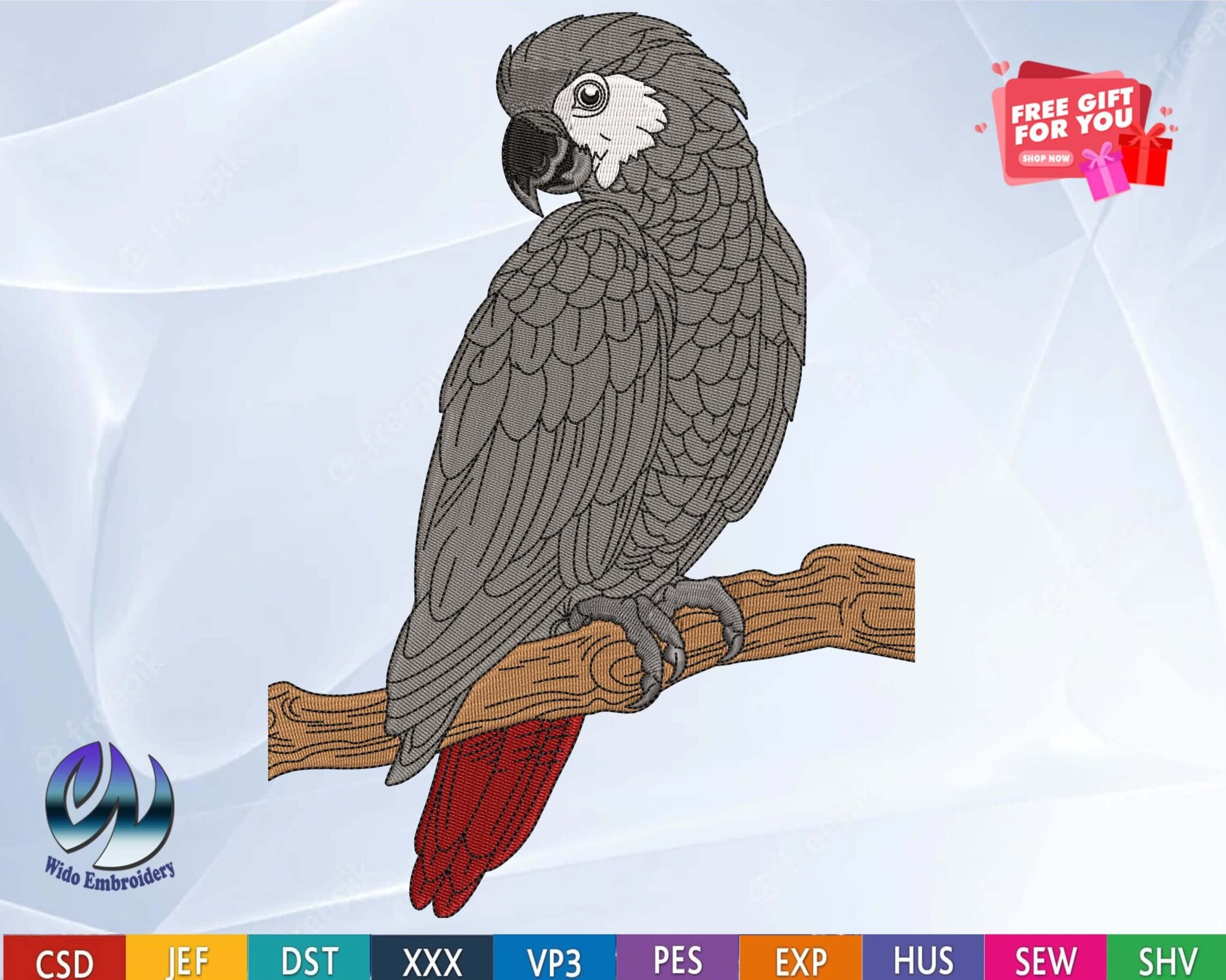 Parrot Embroidery Design