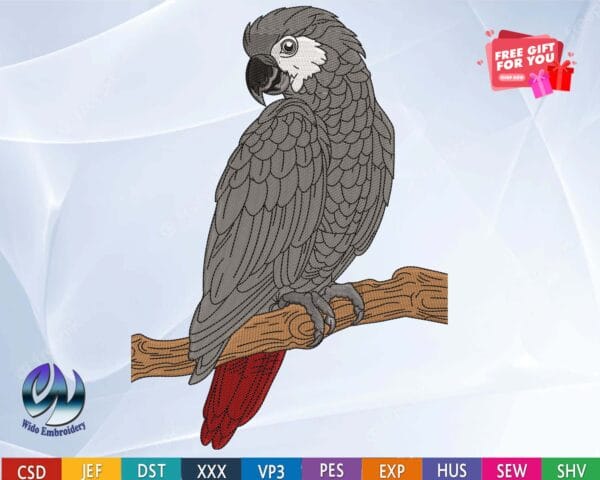 Parrot Embroidery Design