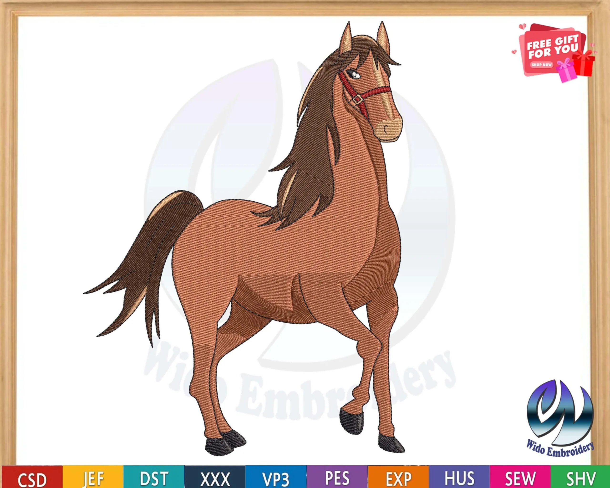 horse machine embroidery design from widoembroidery.com