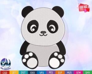 panda embroidery design from widoembroidery.com