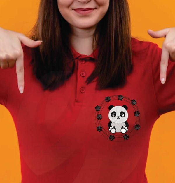 panda paw frame embroidery design from widoembroidery.com