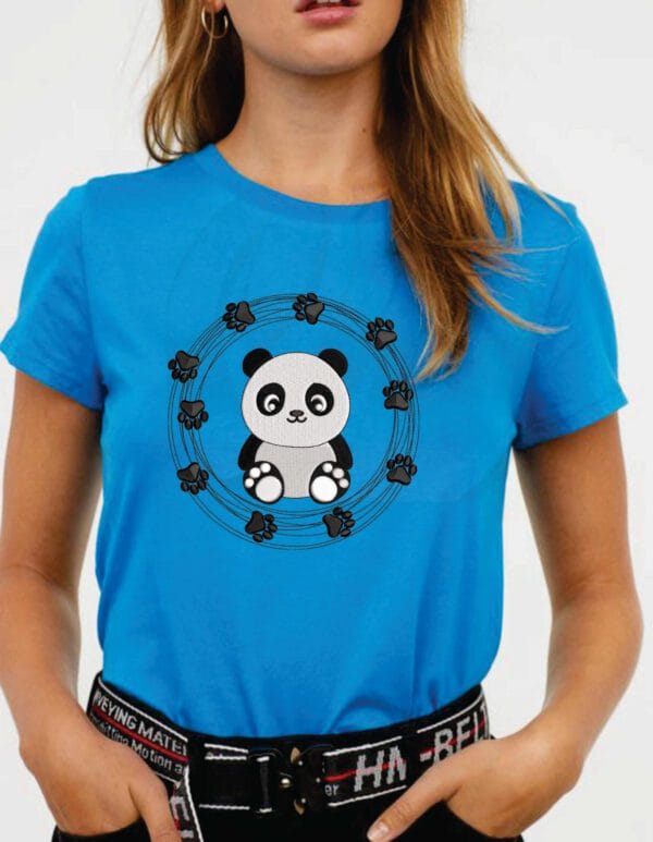 panda paw frame embroidery design from widoembroidery.com