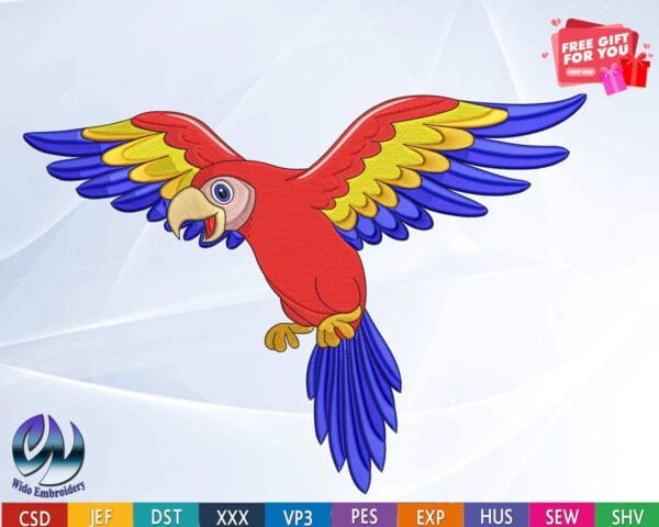 Parrot Embroidery Design