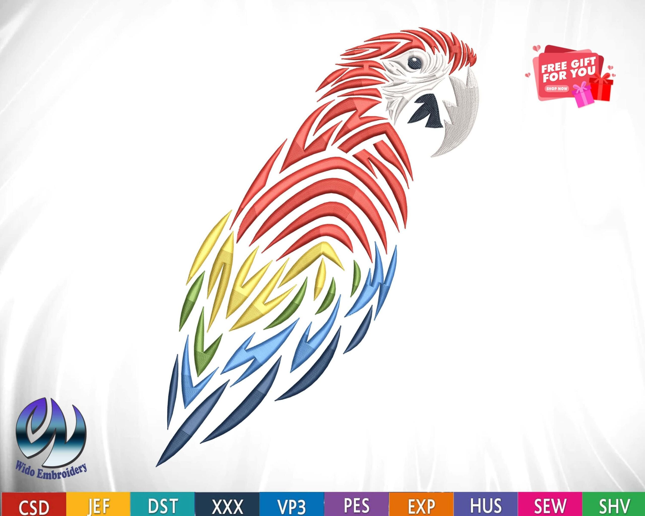 parrot EMBROIDERY design from widoembroidery.com