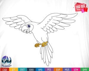 parrot run EMBROIDERY design from widoembroidery.com