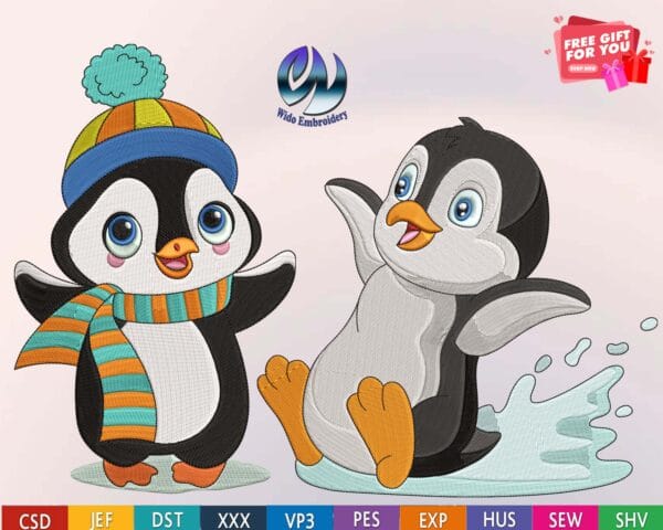 penguin e!mbroidery design from widoembroidery.com