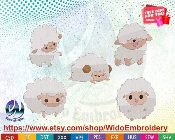 Sheep Embroidery Design