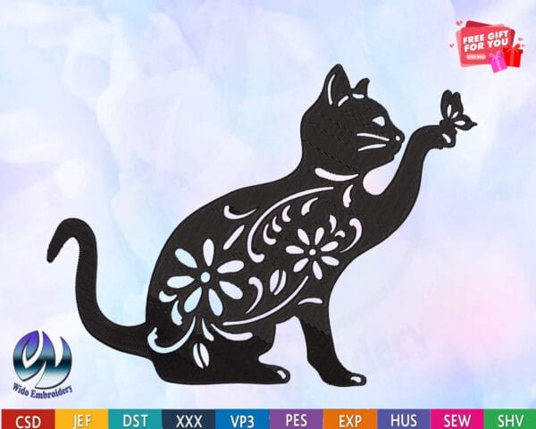 cat Machine Embroidery Design