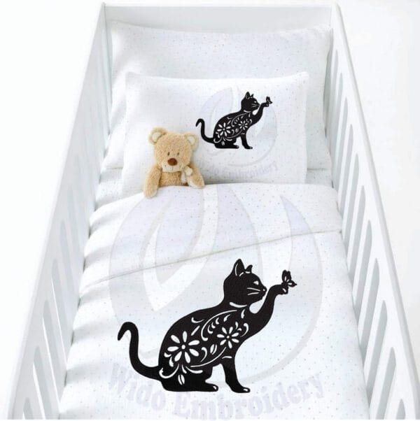 silhouette cat mahine embroidery design from widoembroidery.com