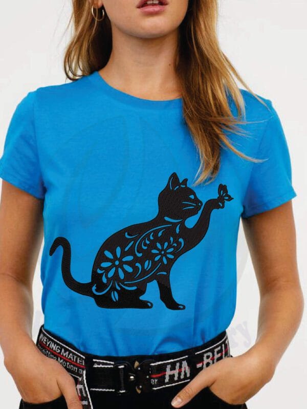 silhouette cat mahine embroidery design from widoembroidery.com