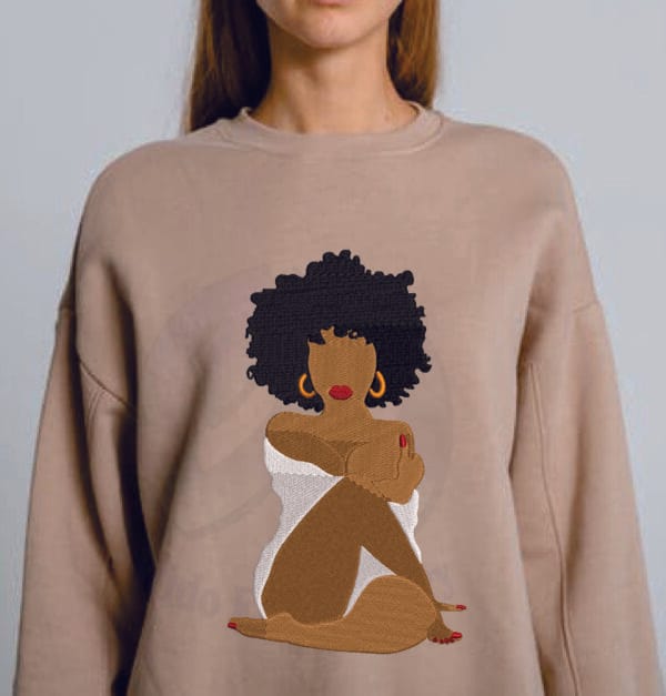African Girl embroidery machine design from widoembroidery.com
