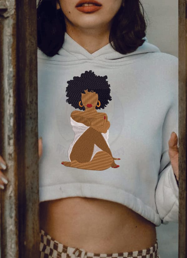 African Girl embroidery machine design from widoembroidery.com