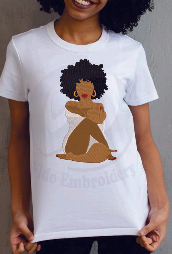 African Girl embroidery machine design from widoembroidery.com
