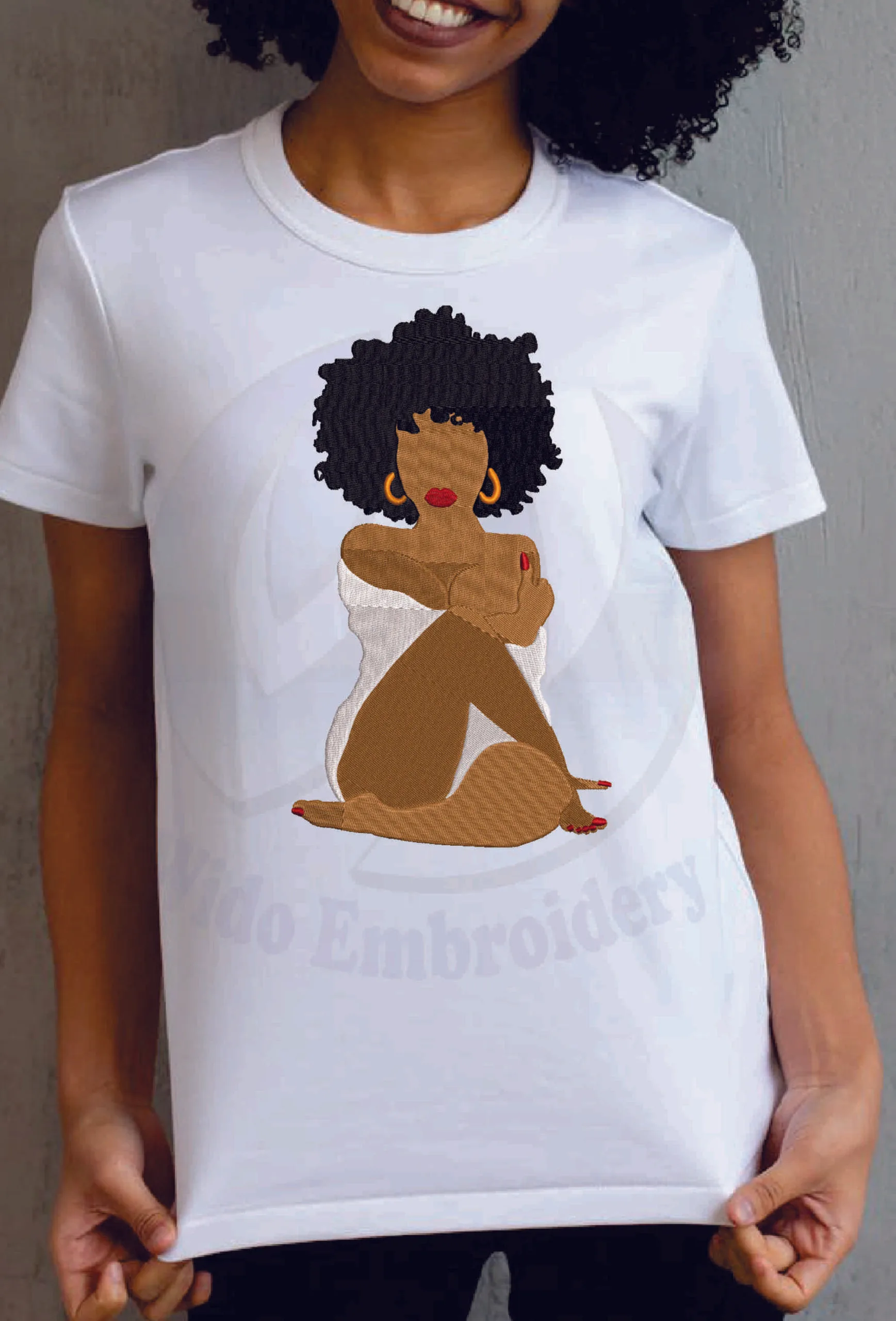 African Girl embroidery machine design from widoembroidery.com