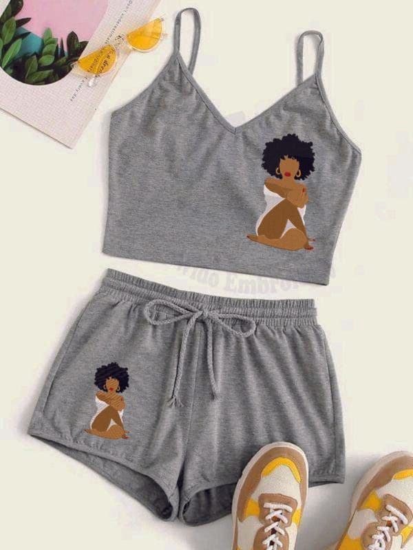 African Girl embroidery machine design from widoembroidery.com
