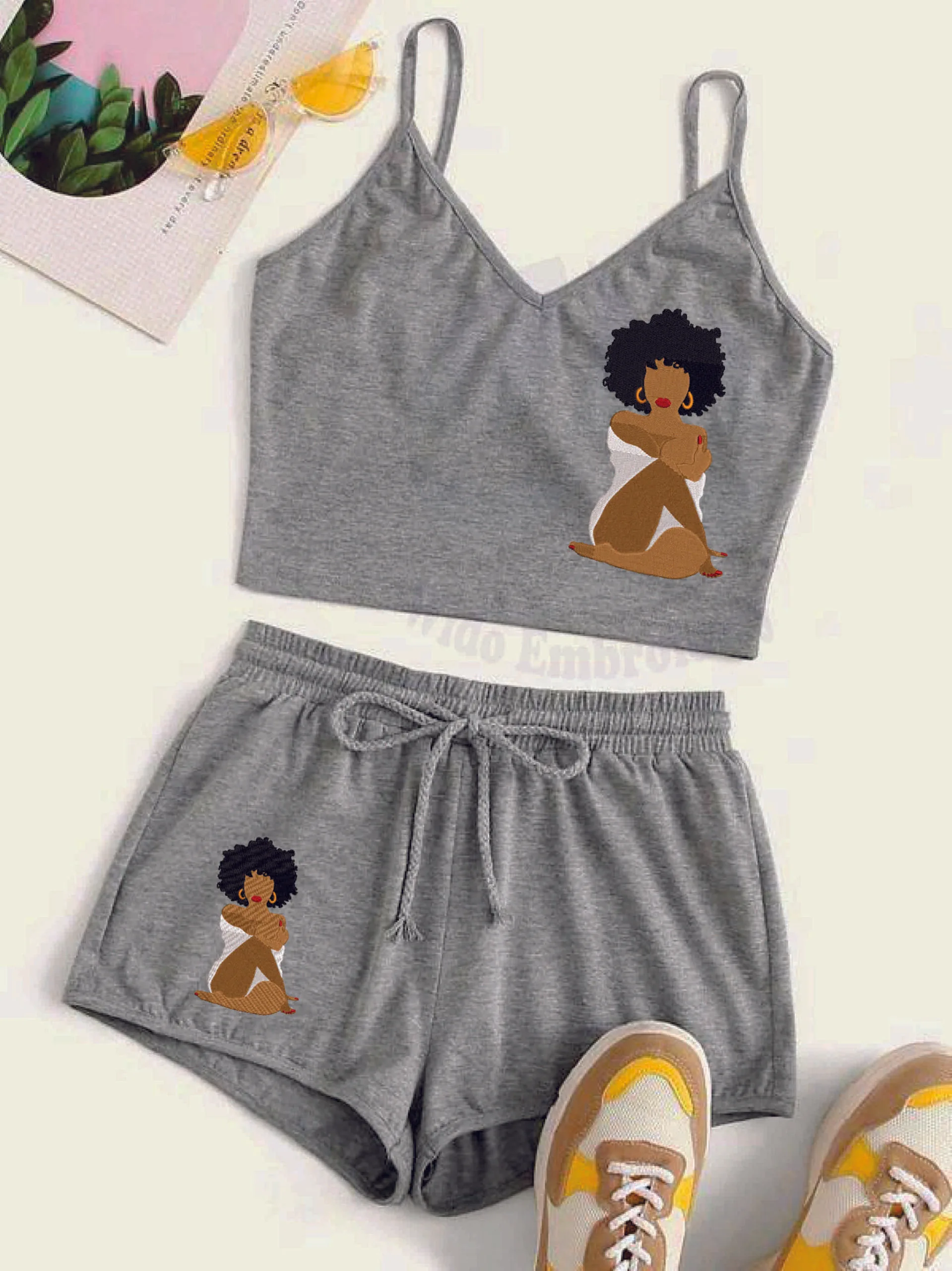 African Girl embroidery machine design from widoembroidery.com