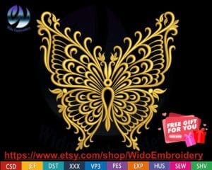 FSL Butterfly decorations Machine Embroidery Design from widoembroidery