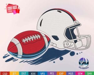 Football helmet machine embroidery design from widoembroidery.com