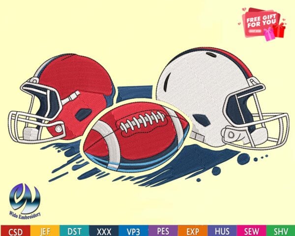 Football machine embroidery design from widoembroidery.com