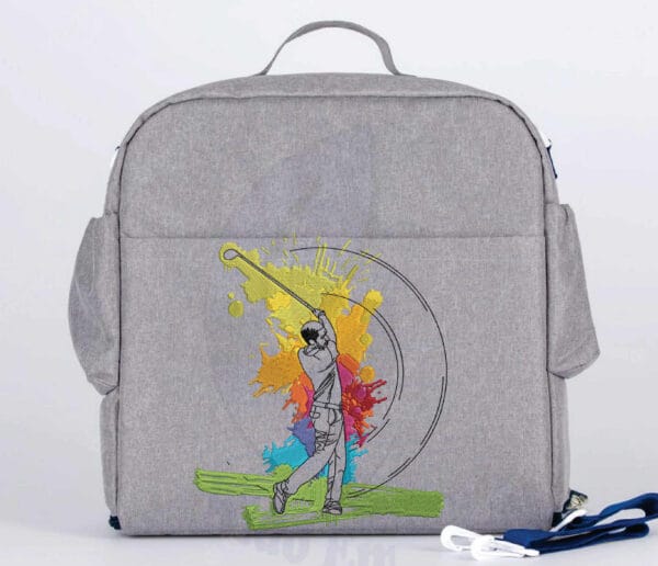 Golf player embroidery design from widoembroidery.com